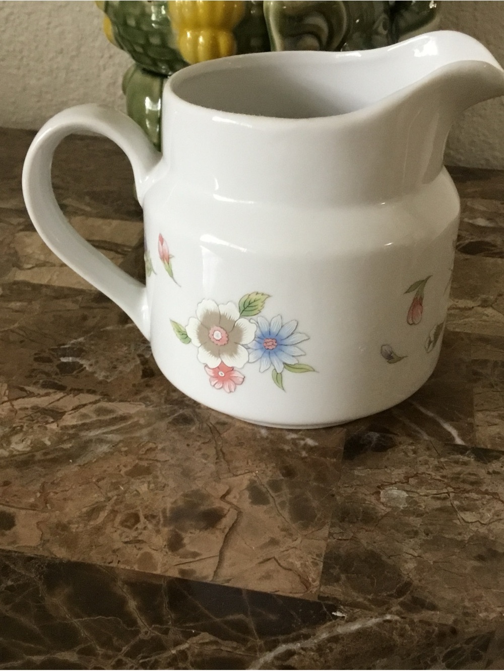 White Floral Ceramic Creamer Pitcher - Elegant Tableware